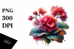 Sublimation Clipart Flower - A glossy begonia Product Image 1