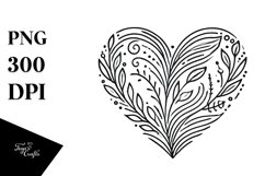 Simple Lineart Heart PNG Product Image 1