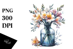 Abstract Bottle with Freesia Clipart Product Image 1
