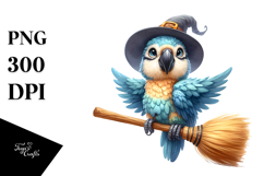 Funny Macaw Baby Witch Clipart Product Image 1