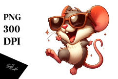 Cartoony Mouse with Oversized Sunglasses PNG Product Image 1