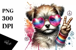 Puppy with Sunglasses PNG Product Image 1