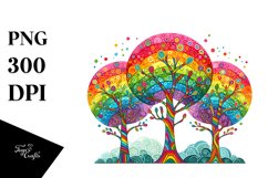 Colorful Rainbow Trees Clipart Product Image 3