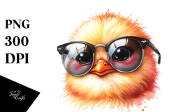 Watercolor Chick with Sunglasses and Big Eyes Product Image 1