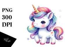 Vibrant Cute Baby Unicorn | | Watercolor Clipart Product Image 3