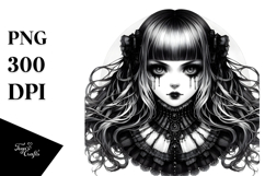 Baby Unicorn Gothic Girl PNG Product Image 1