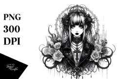 Baby Unicorn Gothic Girl PNG Product Image 1