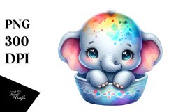 Colorful Baby Elephant Big Eyes Pocket | Clipart Product Image 3
