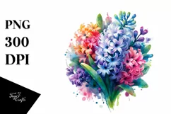 Vibrant Hyacinth Flowers Clipart Design Product Image 1
