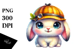 Goofy Cute Baby Rabbit, PNG Product Image 1