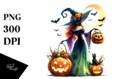 Watercolor Witch for Halloween, Transparent PNG Product Image 1