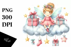 Whimsical Fairy on Cloud, Transparent PNG Product Image 3