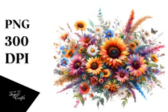 Colorful Sunflower, PNG Product Image 1
