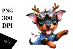 Excited Doberman Pinscher PNG Product Image 1