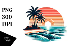 Retro Island Sunset, 20 oz Tumbler Product Image 1