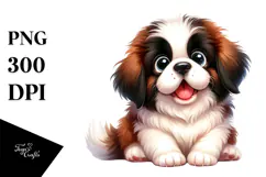 Cute Cartoon Saint Bernard PNG Product Image 1