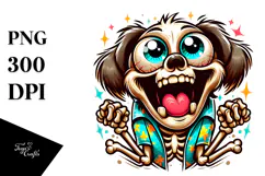 Cartoony Cartoon Skull with Expressive Puppy-Dog Eyes Product Image 1