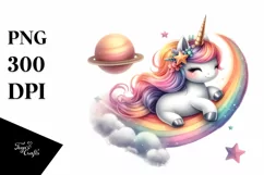 Pastel Unicorn Playful Comet Watercolor | Sublimation | Product Image 1