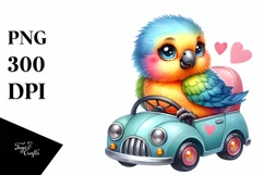 Colorful Small Baby Parrot Car | Clipart Product Image 3
