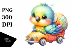 Colorful Small Baby Parrot Car | Clipart Product Image 3