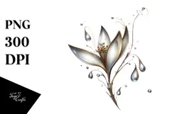 Shiny Abstract Snowdrop, Watercolor PNG Product Image 1