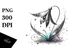 Shiny Snowdrop Metallic, Watercolor PNG Product Image 1