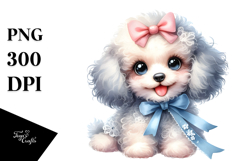 Baby Poodle Watercolor PNG Product Image 1