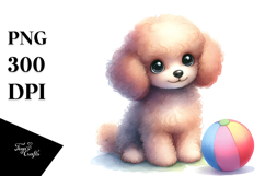 Cute Baby Poodle PNG Product Image 1
