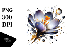 Glossy Crocus, Watercolor PNG Product Image 1