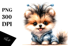 Small Pomeranian with Bunny Ears PNG Product Image 1