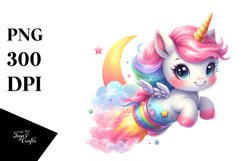Colorful Unicorn on Playful Comet | Sublimation | Clipart Product Image 3