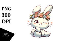 Whimsical Rabbit with Artistic Style, PNG Product Image 1
