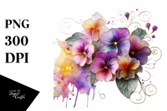 Watercolor Luxury Flower Love Splash Clipart Product Image 3