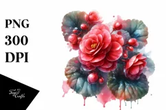 Sublimation Clipart Flower - A glossy begonia Product Image 3