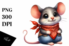 Funny Mouse with Big Eyes and Bandana Clipart Product Image 3