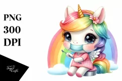 Cute Baby Unicorn Dentist Rainbow | Sublimation | Clipart Product Image 1