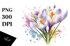 Crocus Watercolor Splash PNG Product Image 1