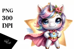 Cute Baby Unicorn Posing as Hero from Shimmering Star | Product Image 3