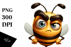 Humorous Cartoon Bee, Transparent PNG Product Image 1