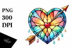 Watercolor Stained Heart PNG Product Image 1
