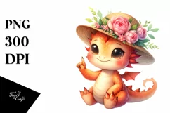 Smiling Baby Dragon Love Sign | Sublimation Clipart Product Image 3