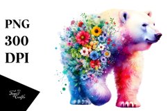 Flowers Half Polar Bear Clipart Product Image 1