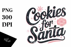 Retro Cookies for Santa Christmas Png Product Image 5