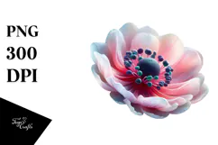 Elegant Anemone with Metallic Accents, PNG Product Image 1