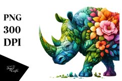 Abstract Vibrant Rhino PNG Product Image 1