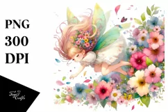 Colorful Wind Fairy Watercolor | Sublimation Clipart Product Image 3