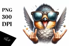 Hummingbird Sunglasses Rocker Smiling | Sublimation Clipart Product Image 3