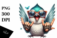 Detailed Hummingbird Sunglasses Rocker Smiling | Sublimation Product Image 1