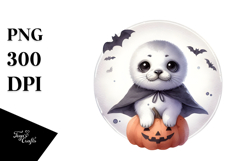 Cute Halloween Baby Seal PNG Product Image 1