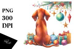 Bright Vizsla with Christmas Decor, High-Res PNG Product Image 1